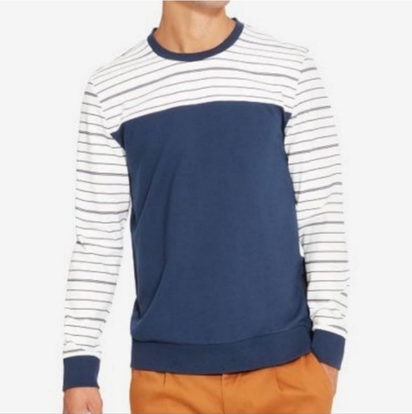 Men's Navy and White Striped Kenneth Cole - Picture 1 of 2
